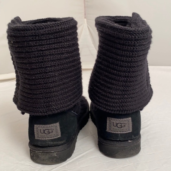 Ugg Classic Cardi knit sweater boots in black 8 - Picture 3 of 10